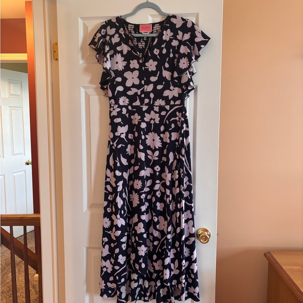 kate spade Navy Dress with Light Pink Floral Print